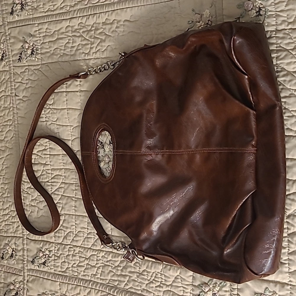 Faux leather shoulder bag/clutch. NWOT